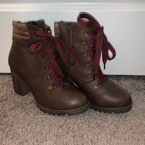 Never worn brown booties. Size 7.5.